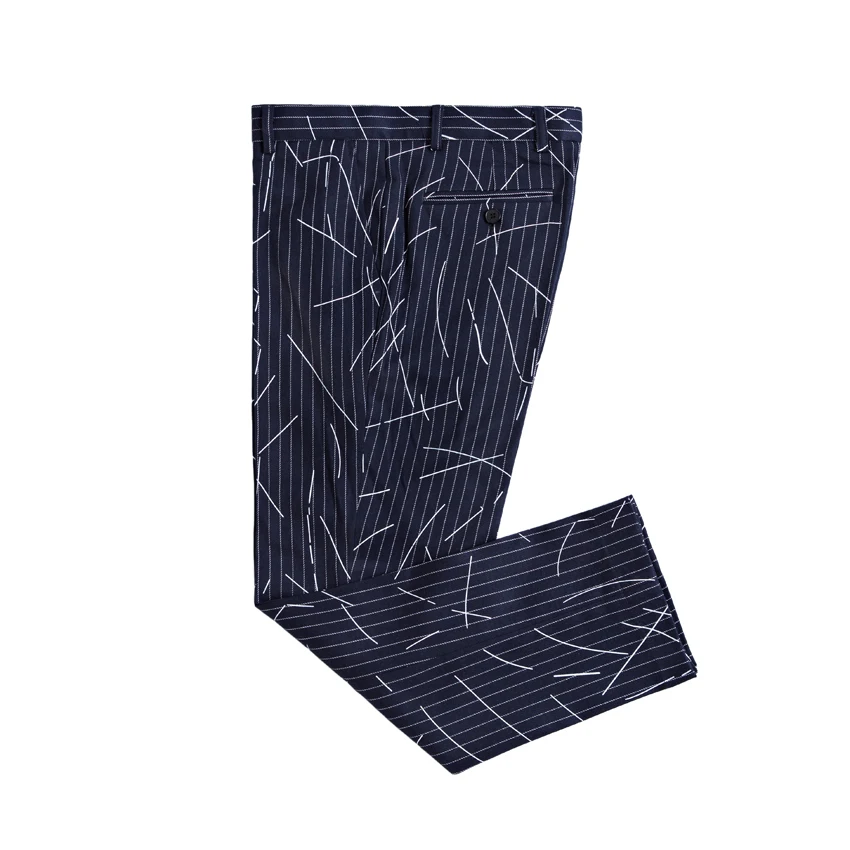 Полосатые тканевые смокинги для жениха новый дизайн костюм Свадебный на заказ