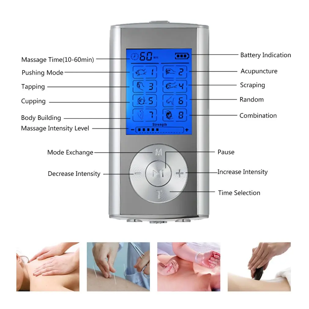 8 режимов Массажная нашивка в виде музыкального инструмента Электротерапия