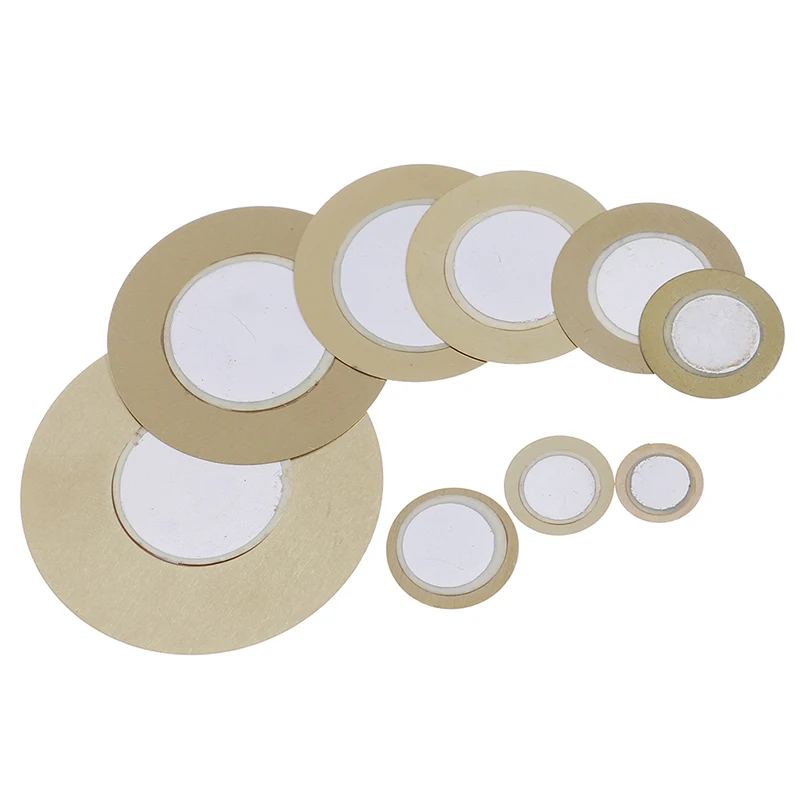 10pcs Piezo Elements Sounder Sensor Pad Round Trigger Drum Disc Copper 12/15/18/20/27/31/35/41/50mm | Инструменты