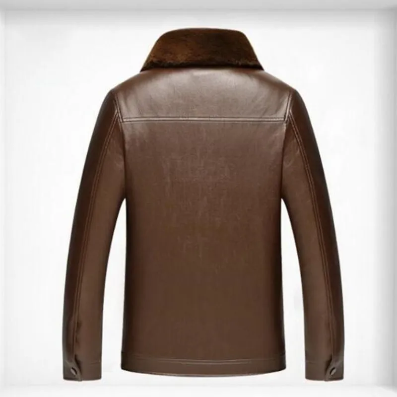 Мужское пальто из искусственной кожи высокого качества зимняя куртка для мужчин