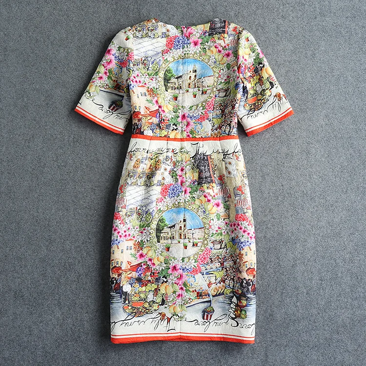 Высокое качество Европейский Американский женское элегантное печатное