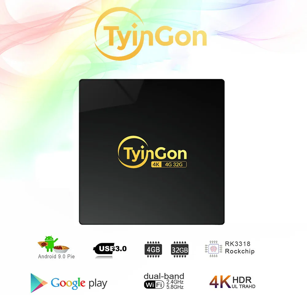 TyinGon Android ТВ приставка 2G16G 4G32G 4K H.265 Смарт ТВ приставка с 1 год iptv