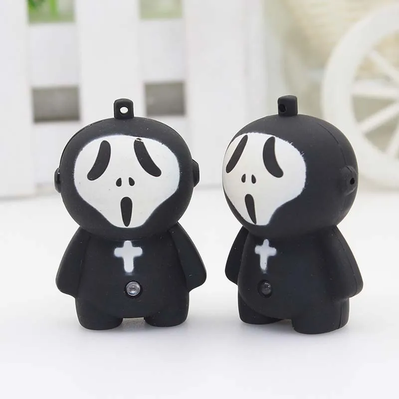 Брелок в форме скелета смерти светодиодный/звуковой фонарик страшный звук