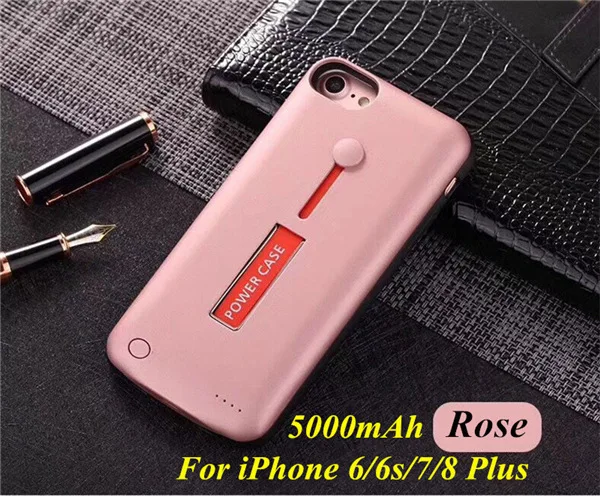 Rose for 6 7 8 plus 4000/5000 мАч для iPhone 8/7/6s/6plus, Расширенный чехол для аккумулятора телефона для iPhone X/8/7/6s/6, портативный внешний аккумулятор, чехол для зарядного устройства - Цвет: Rose for 6 7 8 plus