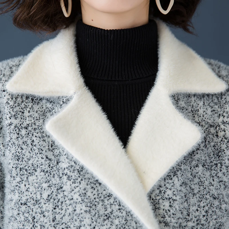 2018 Норковое меховое пальто украшенная рубашка куртка норковая женское Пальто