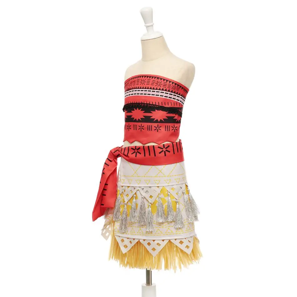 PaMaBa Moana Princess Cosplay Costume Children's Summer Beach Dress-up Kids Polynesian Style Clothing Hawaii Sundress for Girls | Детская