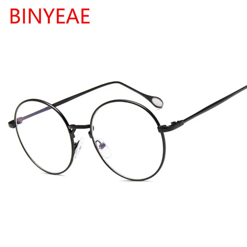 Женские круглые очки золотые металлические прозрачные оптические оправа модные