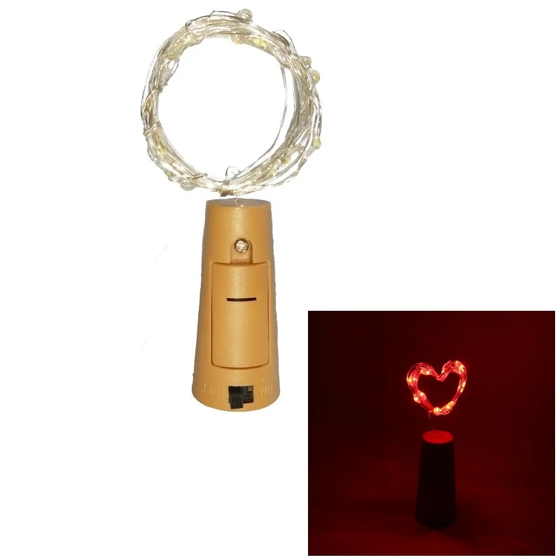 4 шт. светильники в форме винных бутылок с батареей светодиодные пробковые