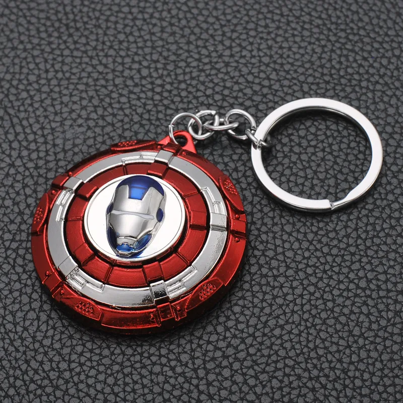 Marvel Movie брелок с Железным человеком Мстители вращающийся Железный человек щит