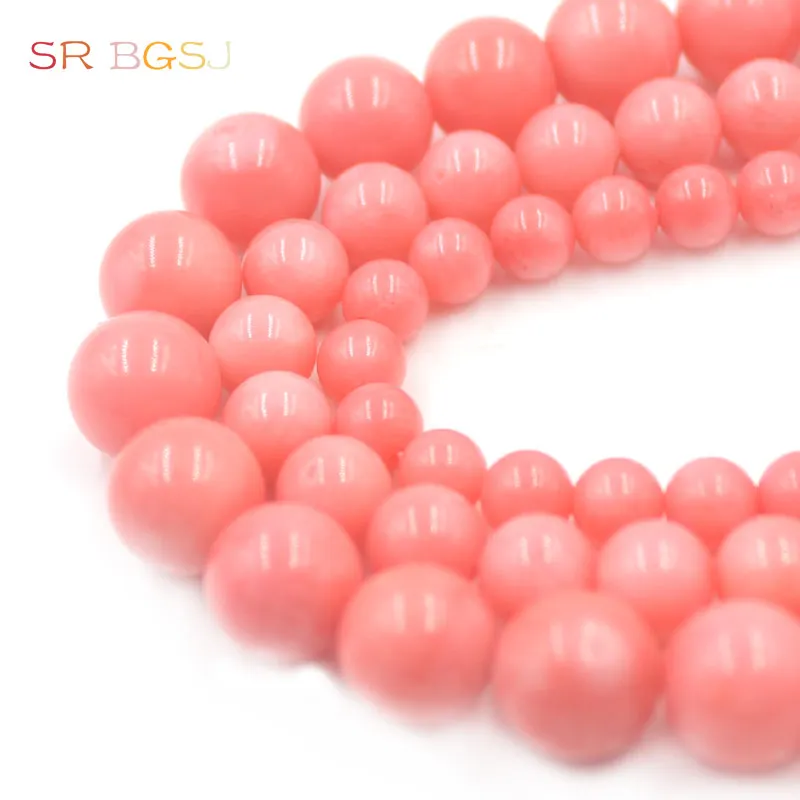 Free Shipping 4 6 8 10 9 11mm Wholesale Round Pink Coral Sea Bamboo Gems Natural Jewelry Beads 15&quot|jewelry beads|beads free shippingbead