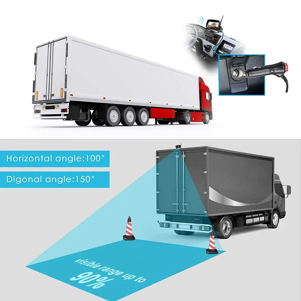 Цифровая беспроводная камера заднего вида 7 дюймовый ЖК монитор IP69