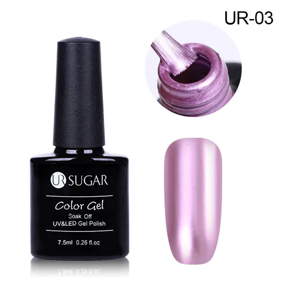 UR03 Ur Sugar металлический зеркальный эффект Гель-лак для ногтей 7,5 мл замачиваемый УФ-Гель-лак розовый Золотой Серебряный ноготь художественный Гель-лак сделай сам - Цвет: UR03