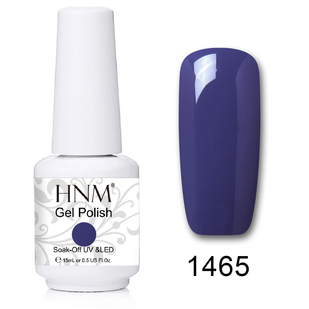 1465 HNM 241 Colors 15ml Pure Glitter UV Gel Nail Polish Soak Off Primer LED Lamp GelLak Hybrid Varnish For Nails Art Enamel Lacquer - Цвет: 1465