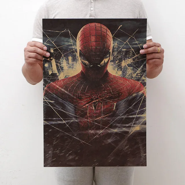 A Фигурки Marvel, игрушки, Мстители, 4 конца игры, железный человек, Человек-паук, Мстители, винтажная крафт-бумага, домашний декор, искусство, ретро принт, игрушка в подарок - Цвет: A