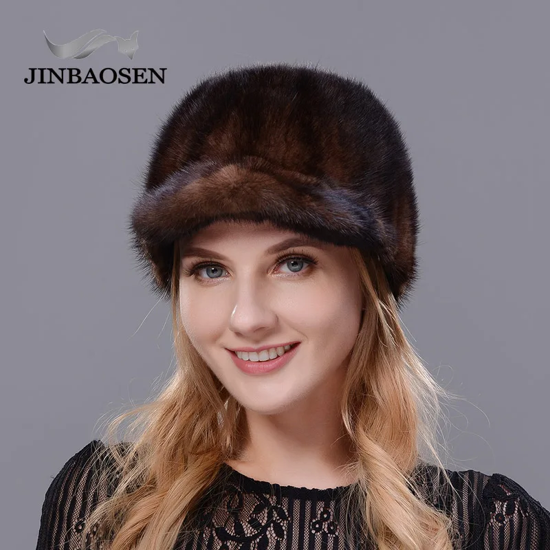 JINBAOSEN,, новинка, водная норковая шапка, шапка В рыцарском стиле с утиным язычком, зимняя меховая шапка для прогулок, шоппинга, модная шапка - Цвет: COLOR1