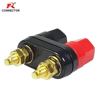 50pcs high quality binding post hifi cable connectorbrass with gold plated banana plug couplers audio terminals