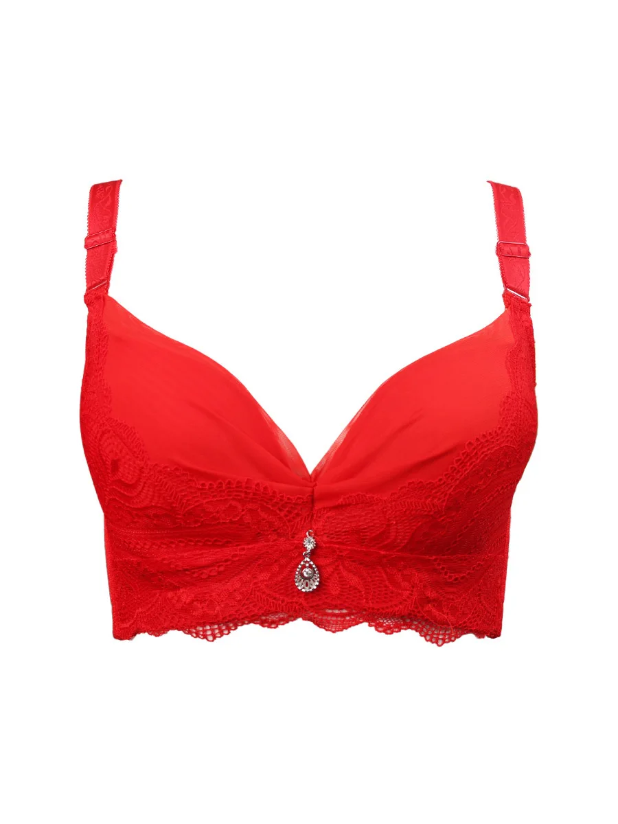 Большие размеры кружевные бюстгальтеры пуш ап регулируемые тонкие чашечки