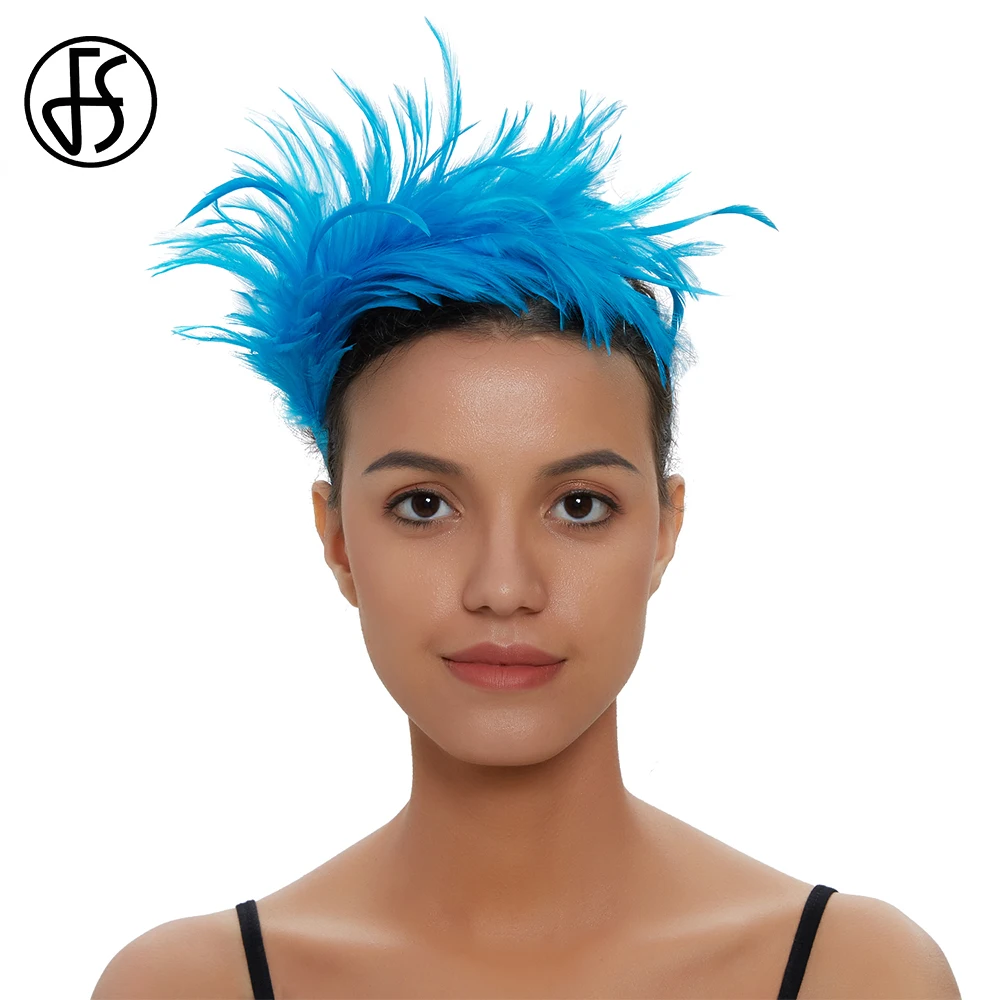 Женская вуалетка с перьями FS элегантная повязка на голову в индийском стиле