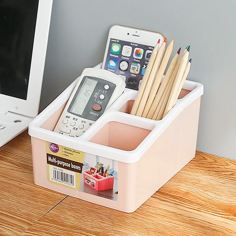 1pcs 1336 Solid Color 4-Box Desktop Storage Box Multi-Function Office Stationery Cosmetic | Канцтовары для офиса и дома