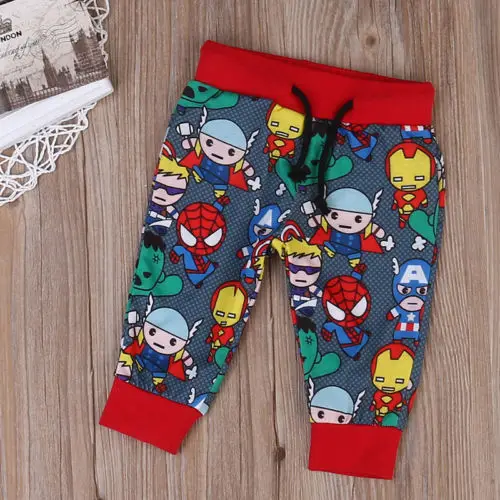 Одежда с рисунком для новорожденных маленьких мальчиков леггинсы штаны