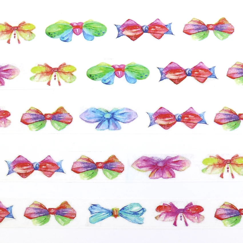 Креативная красивая бабочка Washi Tape на клейковой основе, 10 м * 15 мм, декоративная наклейка для школы и офиса, DIY скрапбукинг.
