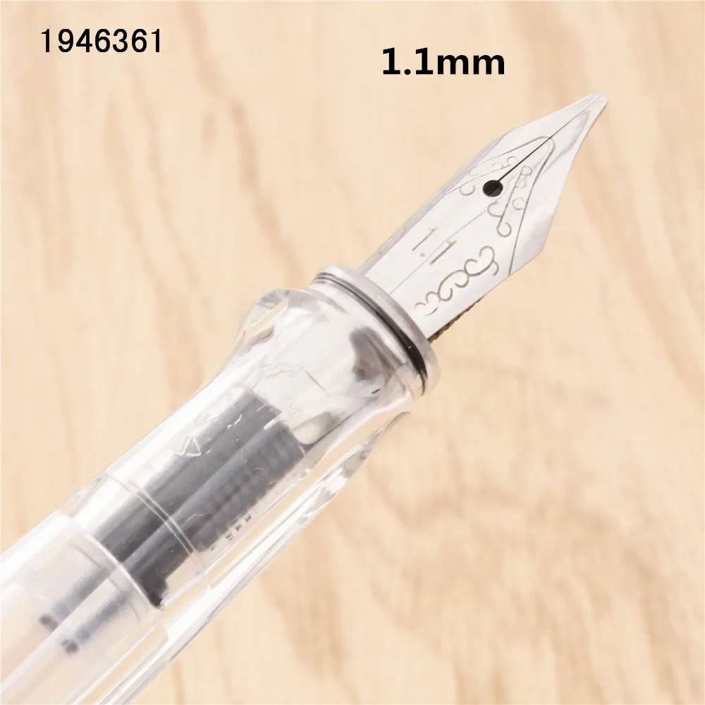 Jinhao 874 Transparent white Gothic parallel the art flower body art Flat Tip Vinyl Tibetan Arabic Student office Fountain Pen - Color: 1.1mm