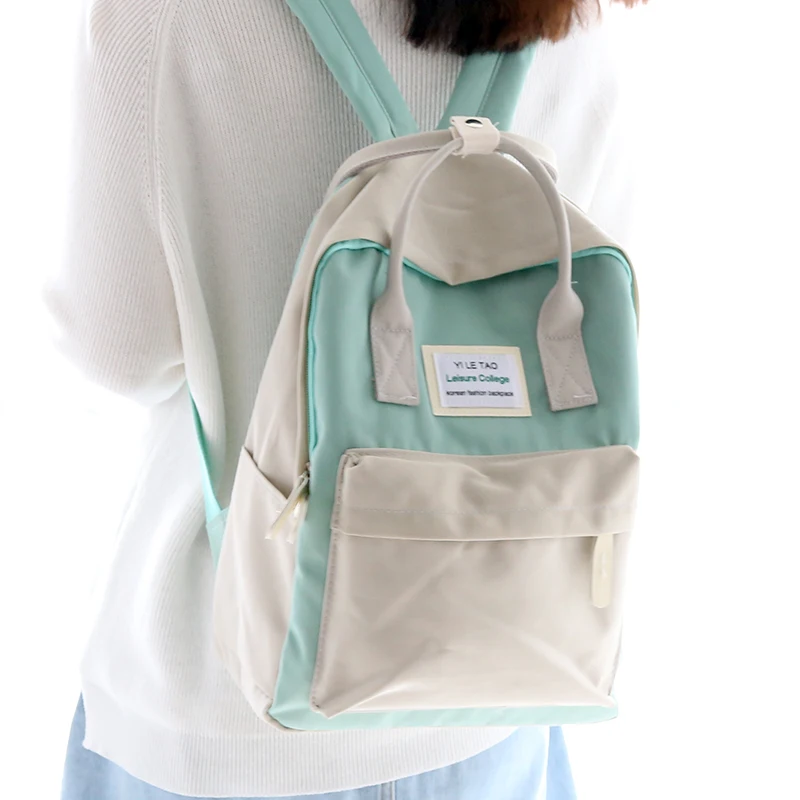 Women Canvas Backpacks Candy Color Waterproof School Bags for Teenagers Girls Big Laptop Backpack Patchwork Kanken New | Багаж и сумки