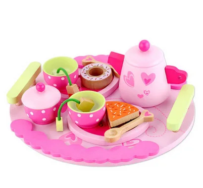 Классический розовый детский кухонный набор для приготовления чая после полудня