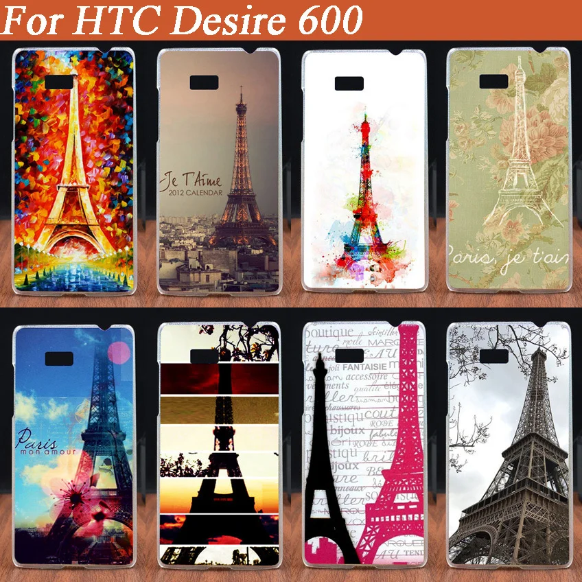 Чехол для HTC Desire 600 с рисунком Эйфелевой серии &quotЭйфелева башня&quot жесткая