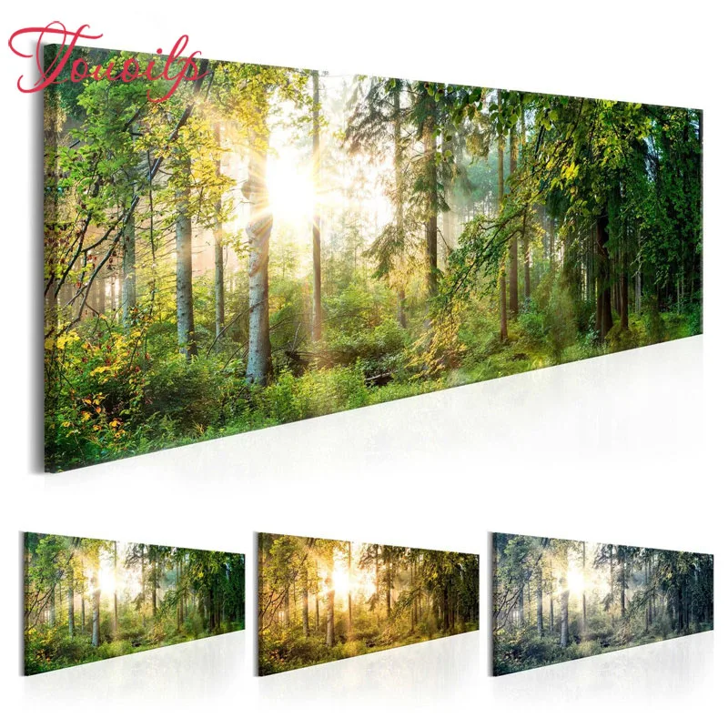 

TOUOILP 3d diy full square&round Abstract sunset 5d forest diamond painting cross stitch diamond embroidery mosaic needlework