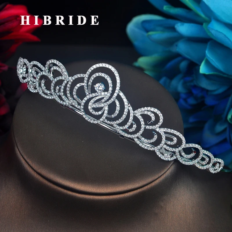 

HIBRIDE Unique Design Micro CZ Pave Tiara Crowns Baroque Wedding Queen Pageant Prom Tiaras Wholesale Price C-97
