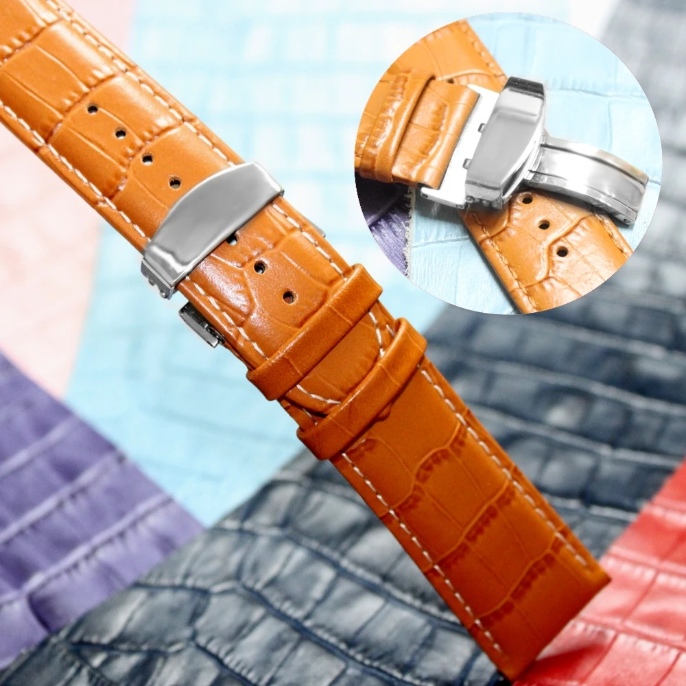 Ремешок для часов 24 мм из натуральной кожи унисекс WB1037E24GB|watch thick leather band|band velvetwatch