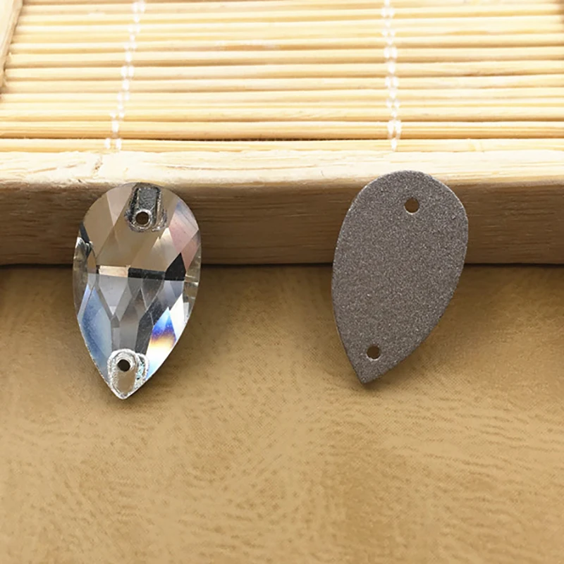 Multiple Sizes Clear Teardrop Sew On Glitter Strass Rhinestone Flat back Crystal DIY Wedding Decoration Accessories | Дом и сад