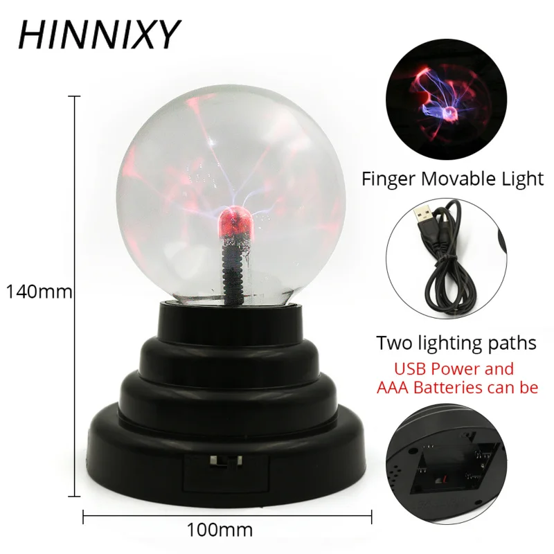 Hinnixy Новинка статическое электричество шар ночной Светильник СВЕТОДИОДНЫЙ зарядка через usb лампа для спальни украшение Сенсорное Изменение Волшебный подарок на день рождения