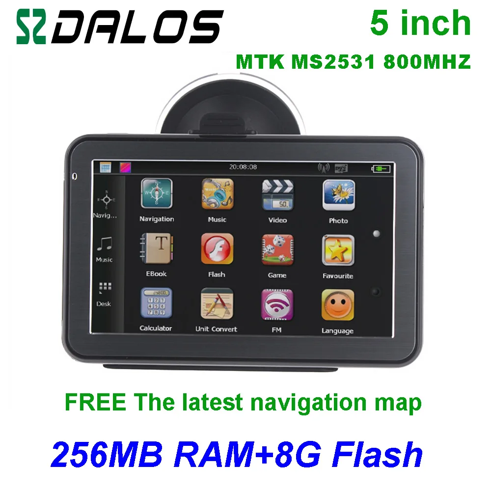 5 &quotGPS PND портативный автомобильный GPS навигатор с 8G 256 ram новые карты для Европы