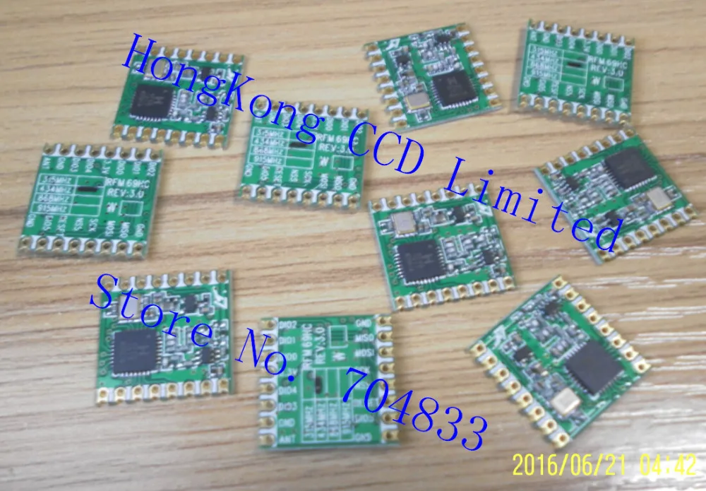 free shipping 10pcs/Lot RFM69HC 20dBm 100mW high-power wireless transceiver module 433Mhz 868Mhz 915Mhz