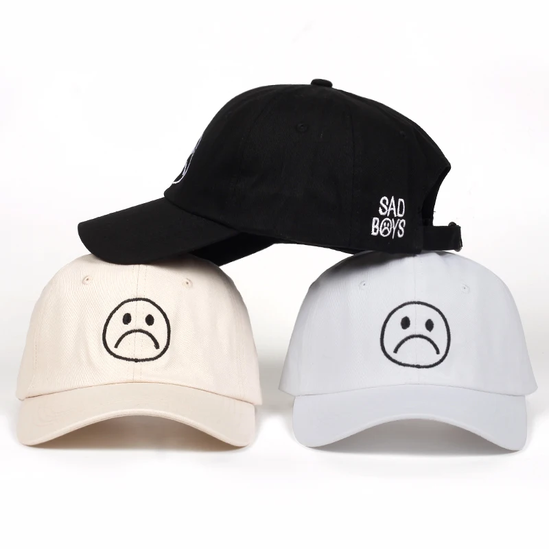 Sad Boys dad шляпа Регулируемый хлопок Harajuku Скейтборд Шапки плач лицо бейсбольная