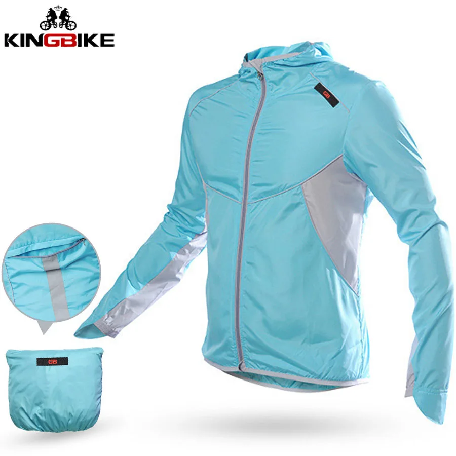 KINGBIKE хит, мужская и женская быстросохнущая куртка для велоспорта, пешего туризма, защита от солнца и УФ-лучей, пальто для спорта на открытом воздухе, ветронепроницаемая, тонкая Джерси зеленого цвета