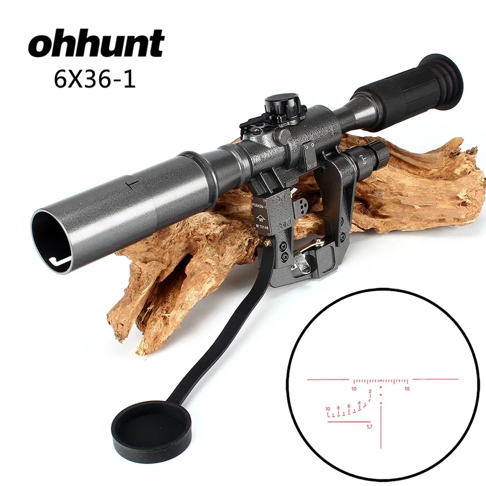 Ohhunt Охотничий Тактический POS 6X36 1 красный с подсветкой SVD AK прицел снайперской