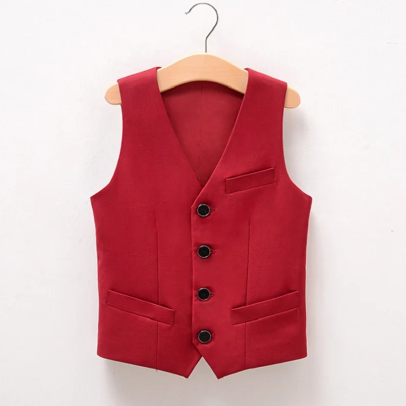 Костюм с жилетом для мальчиков Детский Официальный черный жилет Одежда