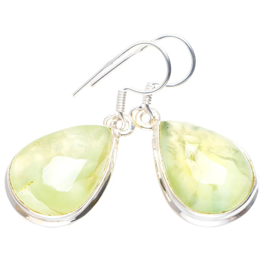 Натуральный пренит ручной работы уникальные серьги из стерлингового серебра 925