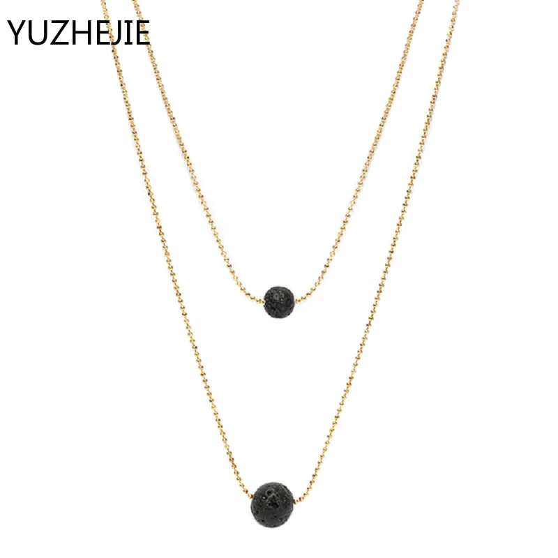 YUZHEJIE 2018 новое ожерелье с диффузором из эфирного масла черного цвета // камень