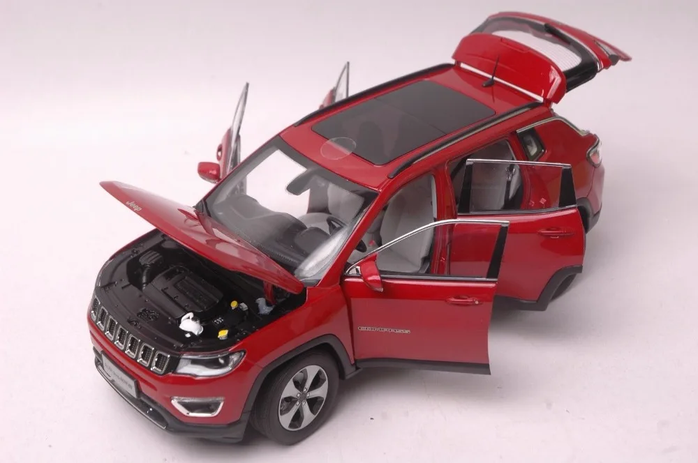 1:18 литая под давлением модель для Jeep COMPASS красный внедорожник сплав игрушечный автомобиль миниатюрная коллекция подарок