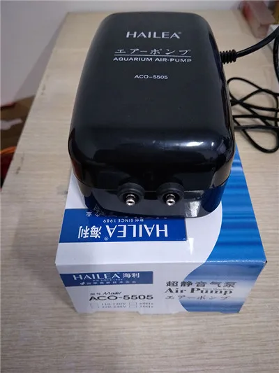 ACO 5505 Ультра-тихий Регулируемый пневматический насос для аквариума HAILEA ACO-55 серии кислородный насос аэратор для аквариума увеличивающий воздушный насос - Цвет: ACO 5505
