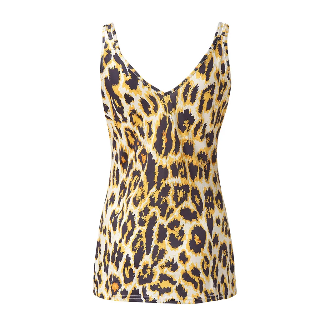 Hot 2019 fashion trend high quality sale Women Summer Vest Top Sleeveless Leopard Casual T-Shir Polyestert | Женская одежда