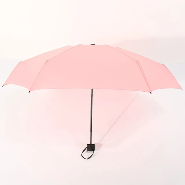 Pink Модный Маленький 5 складной детский зонт женский зонт от дождя мужской Сверхлегкий мини анти-УФ зонтики для девочек водонепроницаемые портативные дорожные - Цвет: Pink