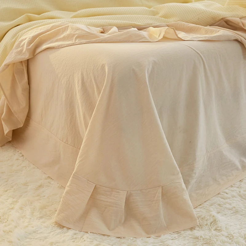 4 шт Чистый хлопок принцесса Стиль Твердые оборки Модные постельные