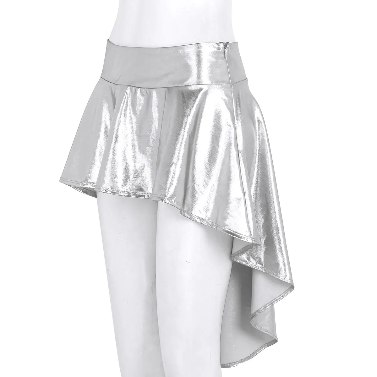 Женская мини юбка для танцев блестящая плиссированная трапециевидной формы с