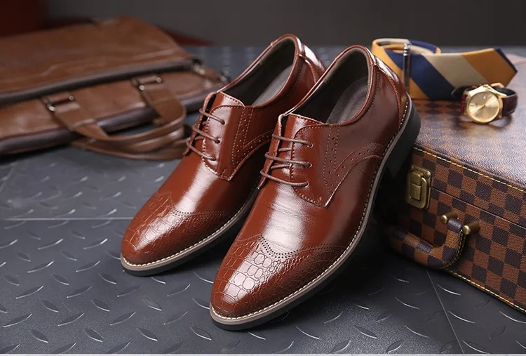 PHLIY XUAN/Новинка года; модная мужская обувь из натуральной кожи; chaussure homme; Мужские модельные туфли; цвет черный, коричневый; мужская деловая обувь