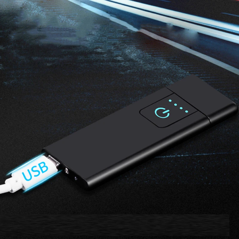 Новая ультратонкая металлическая usb-зажигалка 0,44 мм для зарядки, Лидер продаж, подарок